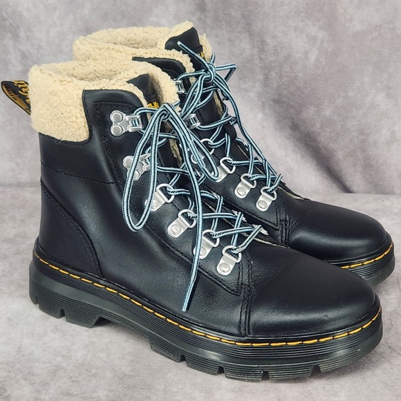 Dr Doc Martens Combs Faux Fur Lined Chelsea Boots Air Wair Womens 7 Fits 8 - Picture 1 of 9